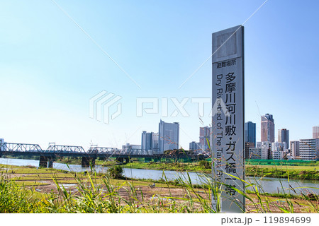 川崎市 武蔵小杉のタワーマンション群と新幹線の風景 川崎市 武蔵小杉のタワーマンション群と新幹線の風景 119894699