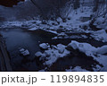 温泉の源泉掛け流し老舗旅館の露天風呂　福島県二股温泉 119894835