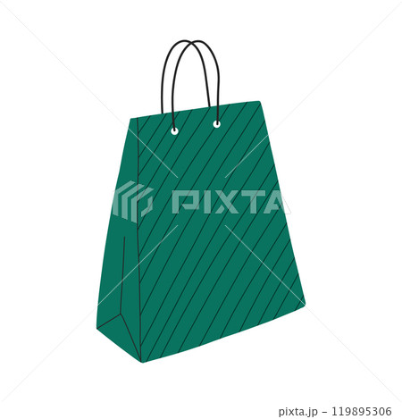 Vector paper bag. Paper shopping bag isolated on white background. 119895306