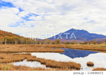 秋の尾瀬 草紅葉と森の紅葉 山ノ鼻〜竜宮 秋の尾瀬 草紅葉と森の紅葉 山ノ鼻〜竜宮 119896072