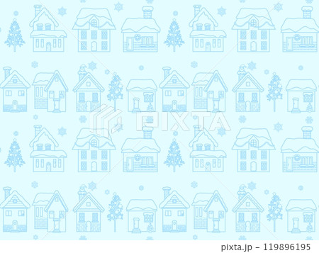 建物のシームレスパターン〈クリスマス〉　C-4' 119896195