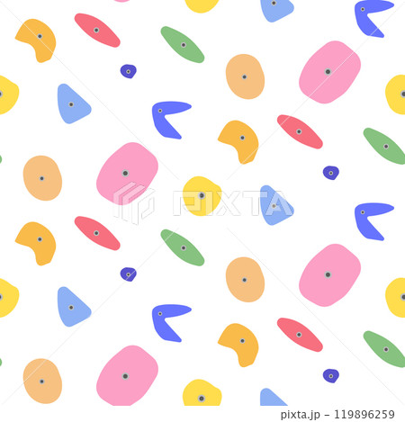 Climbing wall seamless pattern with colored holds 119896259