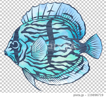 美麗的魚鐵餅的剪紙插圖 119896719