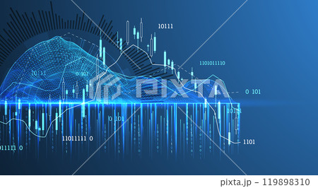Financial trade concept. Stock market and exchange. Candle stick graph chart. Hand drawn vector. 119898310