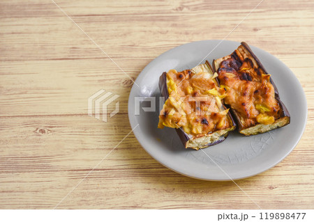 茄子の葱味噌チーズ焼き 茄子の葱味噌チーズ焼き 119898477