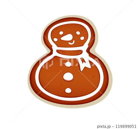 Christmas gingerbread cookie font type, number 8 for Xmas typeface, vector type. Christmas font alphabet number Eight 8 as gingerbread cookie snowman with icing for winter holiday greeting text type Christmas gingerbread cookie font type, number 8 for Xmas typeface, vector type. Christmas font alphabet number Eight 8 as gingerbread cookie snowman with icing for winter holiday greeting text type 119899051