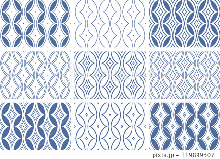 Set of Seamless Geometric Patterns. 119899307
