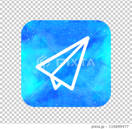 Light blue starry sky | Paper plane icon 119899477
