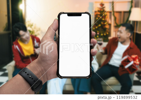 Mockup image of smartphone with blank white screen. 119899532