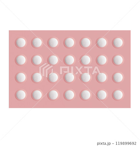 正面から見た低用量ピルの3Dイラスト 119899692