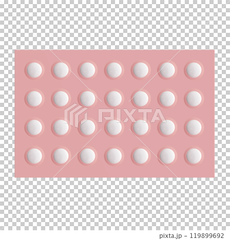 正面から見た低用量ピルの3Dイラスト 119899692