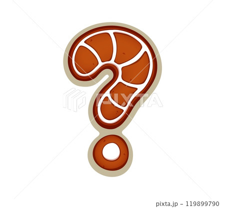 Christmas cookie font, gingerbread biscuit question mark for Xmas type, vector typeface. Christmas font question sign as gingerbread cookie biscuit for Xmas and New Year holiday greeting typeface Christmas cookie font, gingerbread biscuit question mark for Xmas type, vector typeface. Christmas font question sign as gingerbread cookie biscuit for Xmas and New Year holiday greeting typeface 119899790
