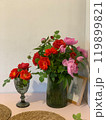 Bouquet of pale pink peonies. Peonies in a vase selective focus. Beautiful flowers close up. Valentine day. Womans day. Romantic vibe. Floral background. Copy space. High quality photo. 119899821