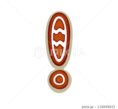 Christmas font gingerbread cookie exclamation mark for Xmas biscuit type, vector typeface. Christmas font of gingerbread cookie as punctuation sign for winter holiday bakery and greeting text typeface 119899833