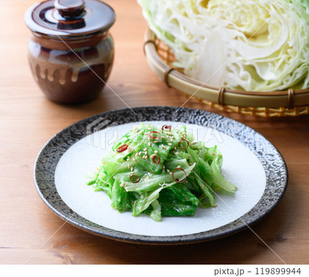 ちぎって和えるだけで包丁いらず！ 塩もみキャベツの旨だれあえ 119899944