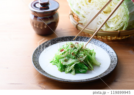 ちぎって和えるだけで包丁いらず！ 塩もみキャベツの旨だれあえ 119899945