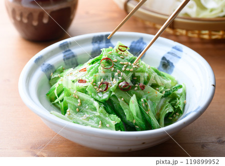 ちぎって和えるだけで包丁いらず! 塩もみキャベツの旨だれあえ ちぎって和えるだけで包丁いらず! 塩もみキャベツの旨だれあえ 119899952