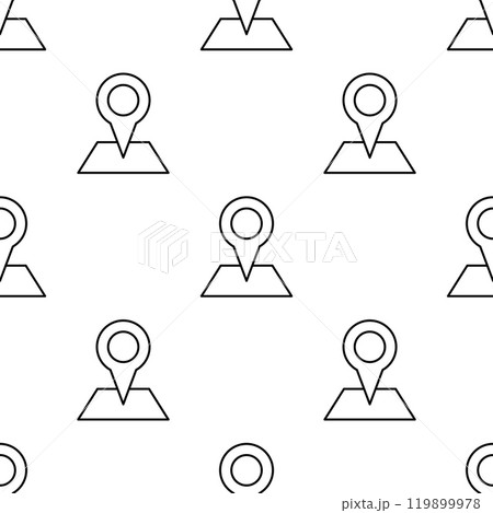 Seamless pattern with location pin. Map pin place marker. Location icon. 119899978