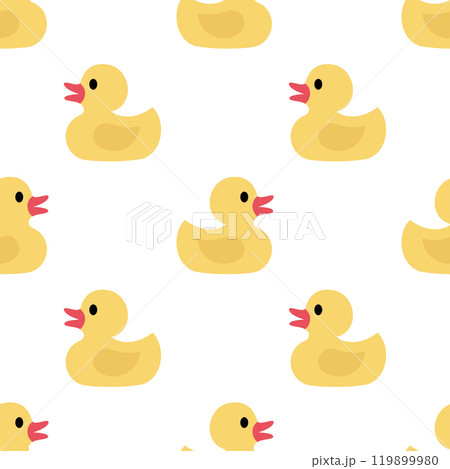 Seamless pattern with yellow rubber duck. Rubber duck bath toy. 119899980