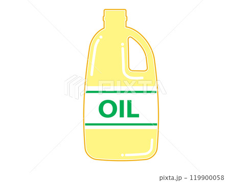 ペットボトルに入った食用油(サラダ油、キャノーラ油、コーン油)のイメージイラスト ペットボトルに入った食用油(サラダ油、キャノーラ油、コーン油)のイメージイラスト 119900058