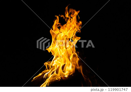 Burning flame or fire isolated on black background. Burning flame or fire isolated on black background. 119901747