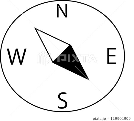 シンプルな方位マークのアイコンイラスト 119901909