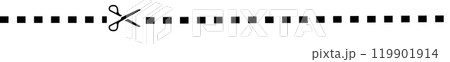 ハサミの切り取り線イラスト 119901914