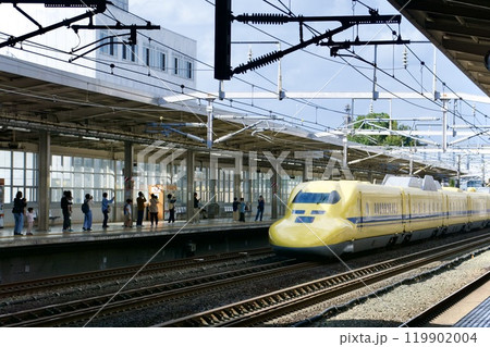 ドクターイエローの通過を見送る 119902004