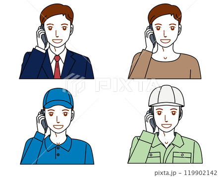 スマホで電話する若い男性 スマホで電話する若い男性 119902142