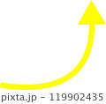 上昇する黄色の矢印のイラスト 119902435