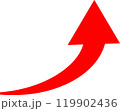 上昇する赤色の矢印のイラスト 119902436