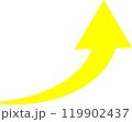 上昇する黄色の矢印のイラスト 119902437