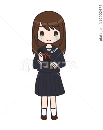 卒業するセーラー服の女の子（涙） 119902475