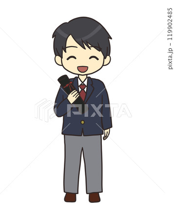 卒業するブレザーの男の子(笑顔) 卒業するブレザーの男の子(笑顔) 119902485
