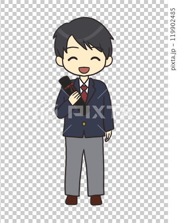 卒業するブレザーの男の子(笑顔) 卒業するブレザーの男の子(笑顔) 119902485