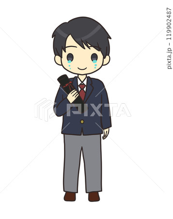 卒業するブレザーの男の子(涙) 卒業するブレザーの男の子(涙) 119902487