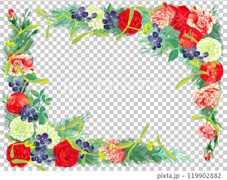 Rose Christmas Frame 119902882