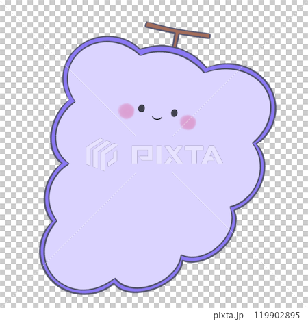 可愛的葡萄框，有一張臉 119902895