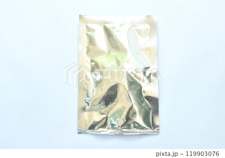 snack or food package aluminum foil mock-up on white background snack or food package aluminum foil mock-up on white background 119903076