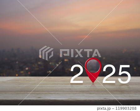 Happy new year 2025 map pointer navigation concept 119903208