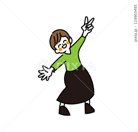 ピースサインをする女性 119903495