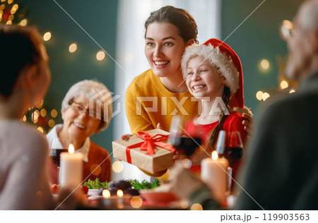 family celebrating Christmas 119903563