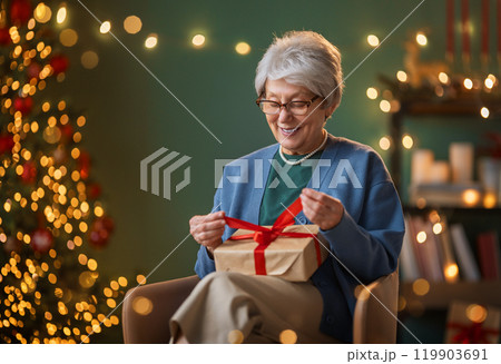 woman with Christmas present woman with Christmas present 119903691