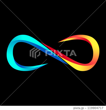 Multicolored infinity sign over the black 119904717