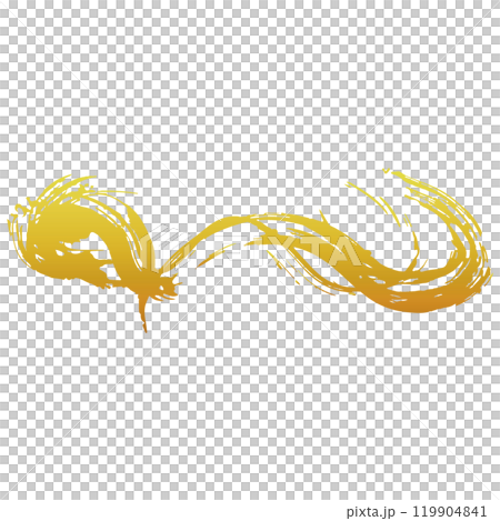 日式材料，用畫筆繪製的金波手寫插圖，向量 119904841