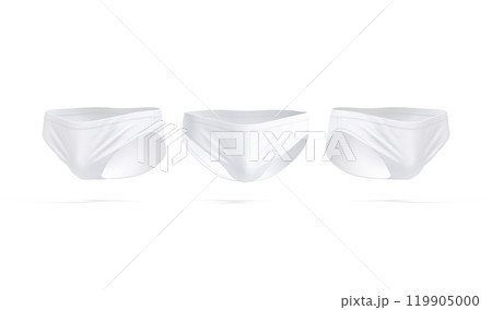 Blank white male swimming briefs mockup, front and side view 119905000