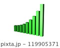 Green Growing Success Business Bar Graph over Transparent Background 119905371