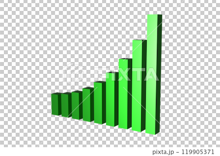 Green Growing Success Business Bar Graph over Transparent Background 119905371