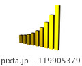 Golden Yellow Growing Success Business Bar Graph over Transparent Background 119905379