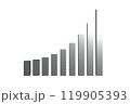 Gray Metallic Growing Success Business Bar Graph over Transparent Background 119905393